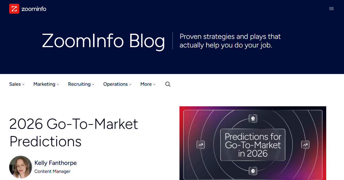 ZoomInfo brand and content marketing presence