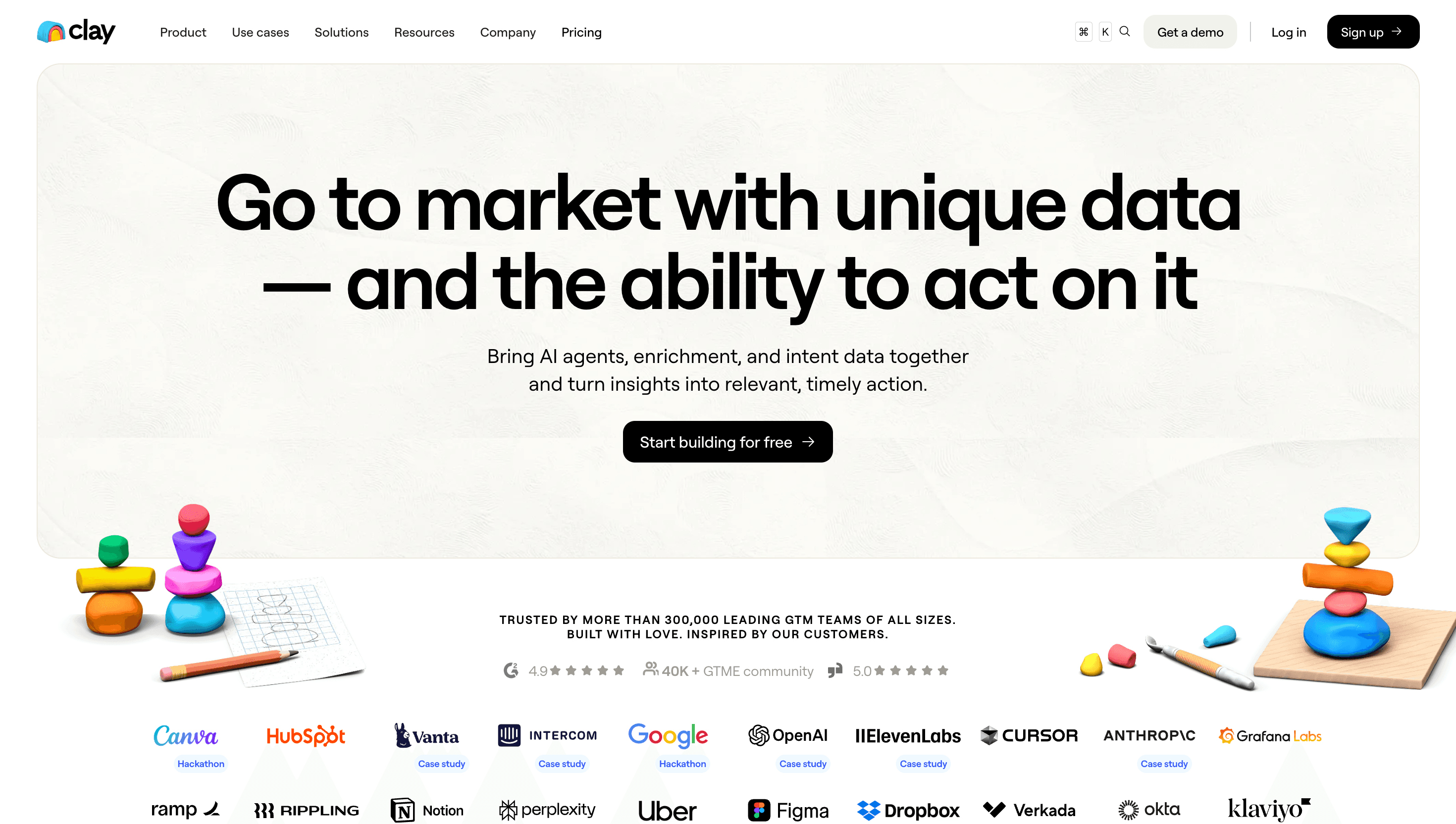 Clay homepage